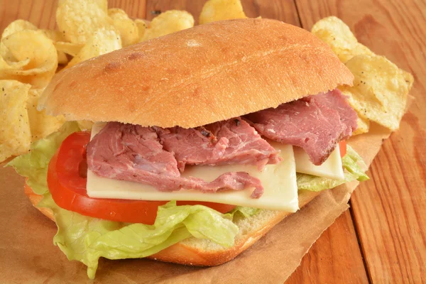 Roast beef sandwich — Stock Photo, Image