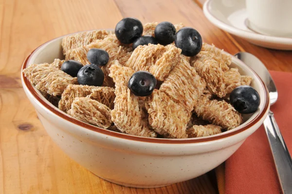 Wheat cereal with blueberries — Stock Photo, Image