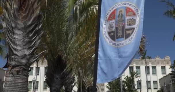 Beverly Hills Eua Agosto 2021 Banner Anuncia Votação Beira Mar — Vídeo de Stock