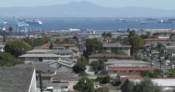 Los Angeles Usa Жовтня 2021 Вид Десятків Вантажних Кораблів Застрягли — стокове відео