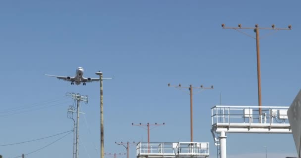 Самолёт Реактивного Пассажира Приближается Посадке Международном Аэропорту Лос Анджелеса — стоковое видео