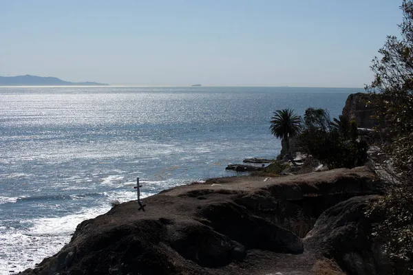 Uma Cruz Com Vista Para Oceano Pacífico Sunken City San — Fotografia de Stock