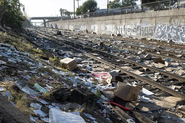 로스앤젤레스 Usa Novmber 2021 유니언 퍼시픽 철도를 쓰레기 더미가 — 스톡 사진