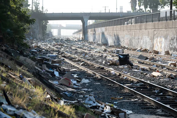 로스앤젤레스 Usa Novmber 2021 유니언 퍼시픽 철도를 쓰레기 더미가 — 스톡 사진