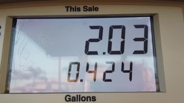 Gas Prices Clicking Pump Tank Filled — Stock Video