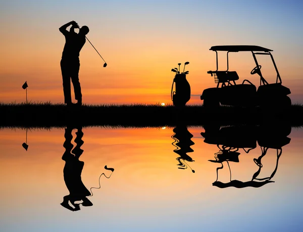 Golf at sunset — Stock Photo, Image