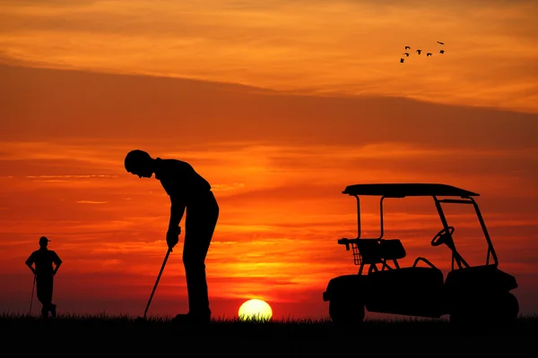 Golf at sunset — Stock Photo, Image