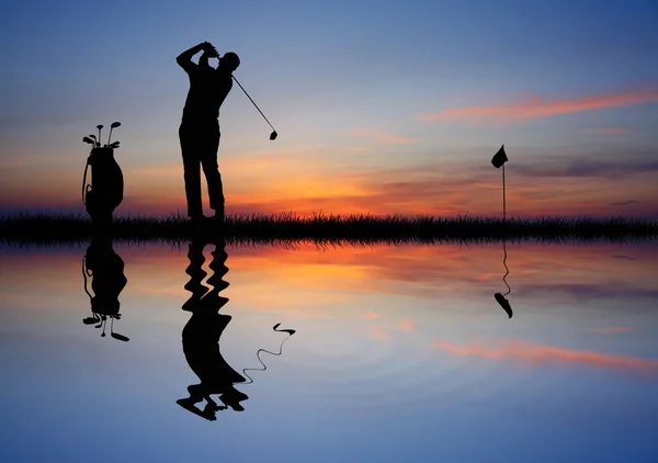 Golf at sunset — Stock Photo, Image