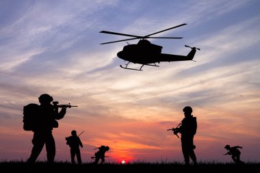 Soldiers at sunset