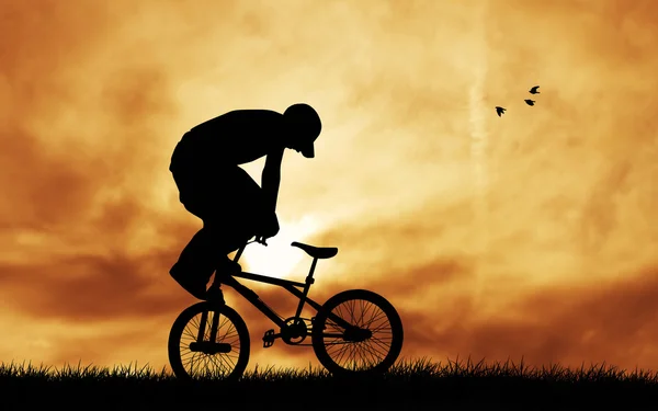 自転車トライアル — ストック写真