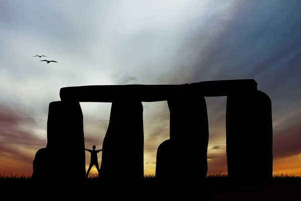 Stonehenge turist — Stok fotoğraf