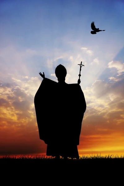 Pope silhouette — Stock Photo, Image