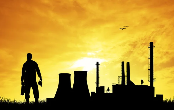 Factory silhouette — Stock Photo, Image