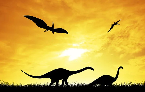 Förhistoriska dinosaurier — Stockfoto