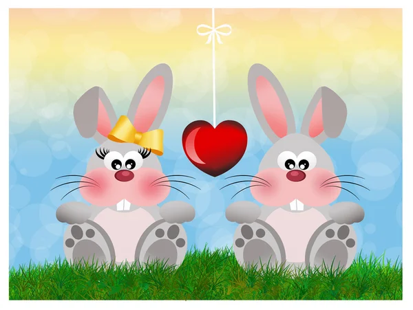 Bunnies in love — Stock Photo, Image