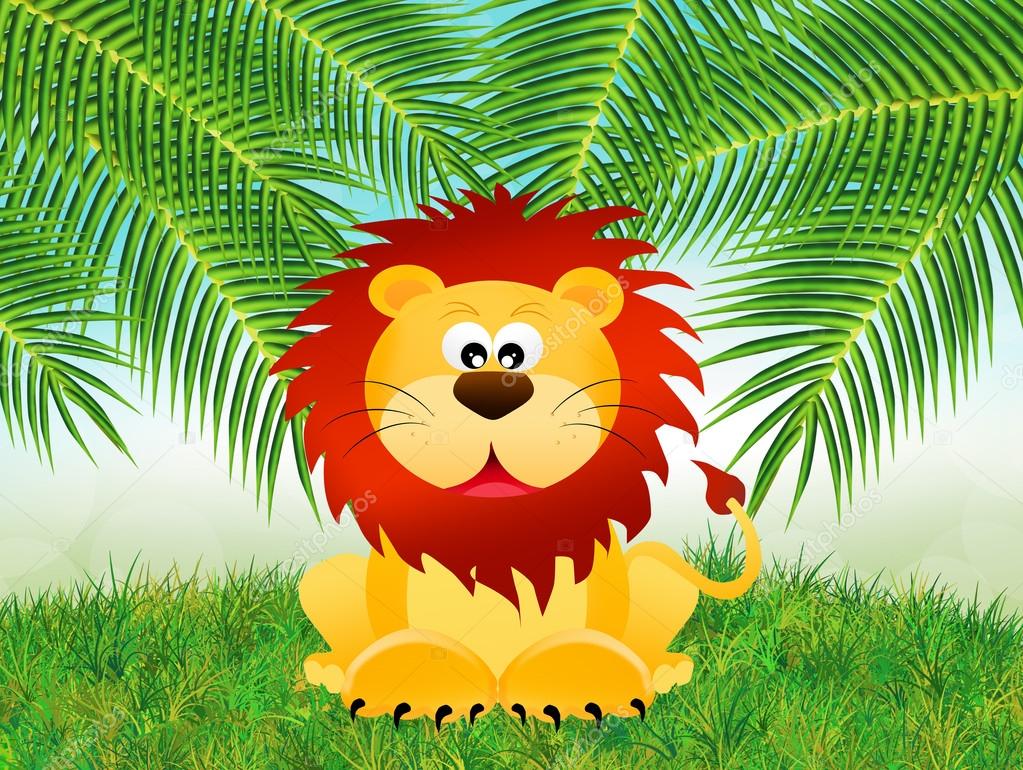 Lion in the forest