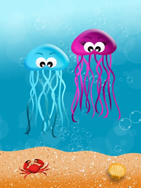 Jellyfishes aşık — Stok fotoğraf