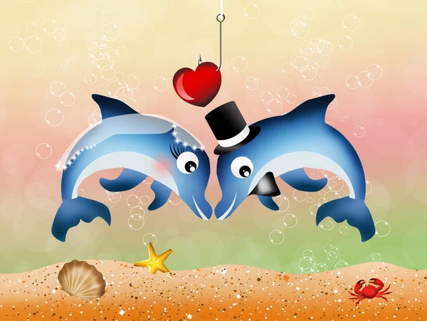 Dolphins in love — Stock Photo, Image