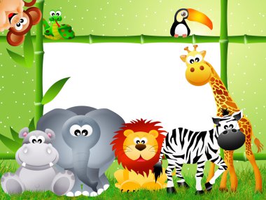 Safari hayvanları çizgi filmi