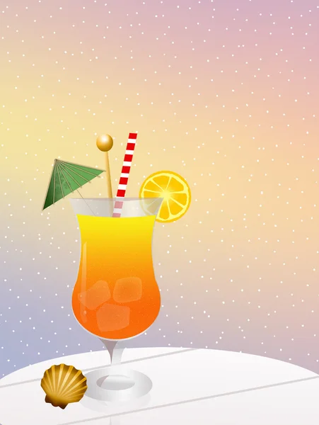 Cocktail on the beach — Stock Photo, Image