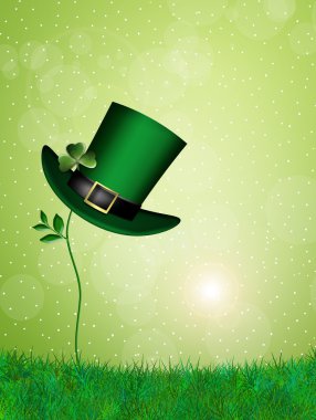St patricks şapka ve yonca