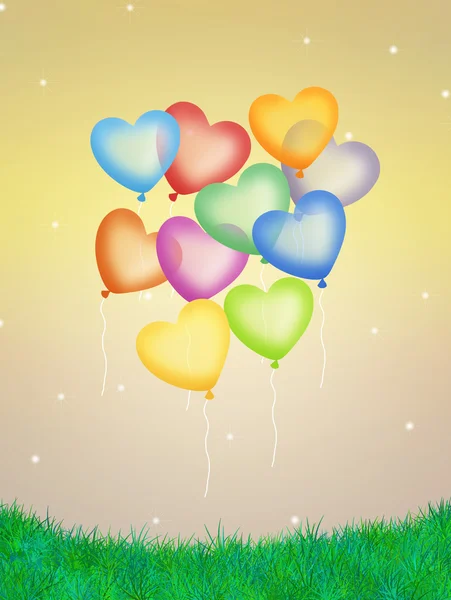 Hart ballons — Stockfoto