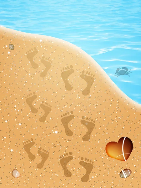 Voetafdrukken op het strand — Stockfoto