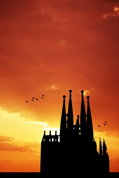 Sagrada Familia Silhouette — Stockfoto