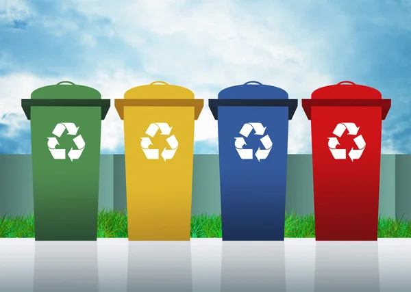 Bins for recycling — Stock Photo, Image