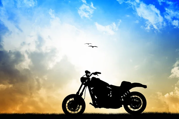 Silhueta de motocicleta — Fotografia de Stock