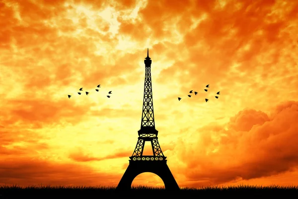 Zachód słońca w Paryżu — Zdjęcie stockowe