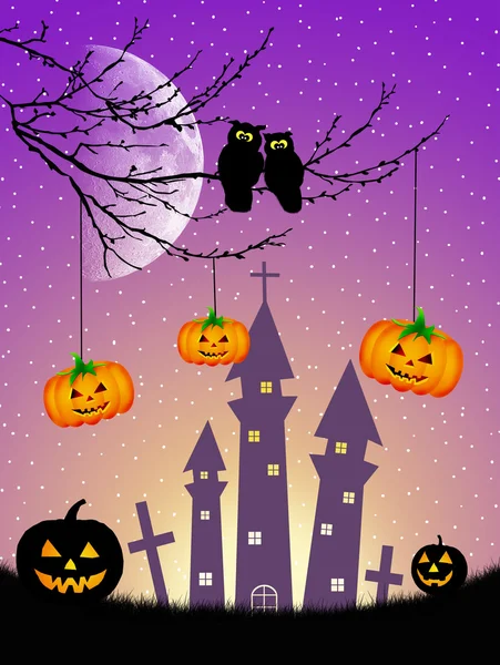 Ansichtkaart Halloween — Stockfoto