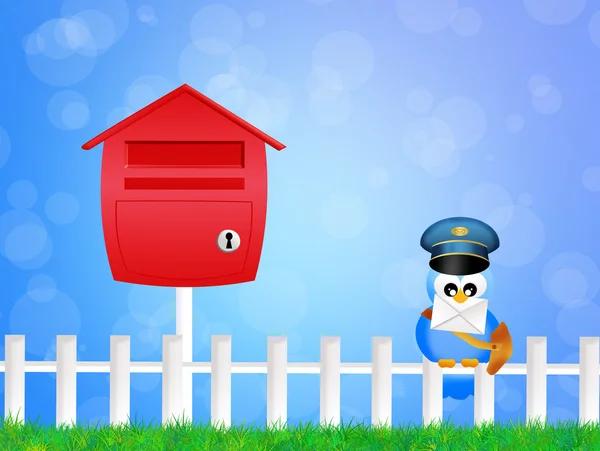 Fågel brevbäraren — Stockfoto