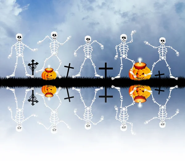 Skeletons at Halloween — Stock Photo, Image
