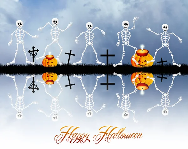 Скелеты на Хэллоуин — стоковое фото