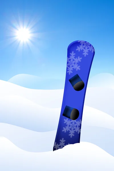 Snowboard i snön — Stockfoto