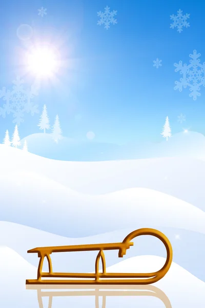 Sled in winter — Stock Photo, Image