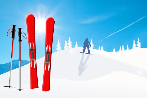 Ski im Winter — Stockfoto