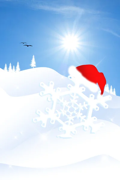 Sneeuwvlok met Kerstmis — Stockfoto