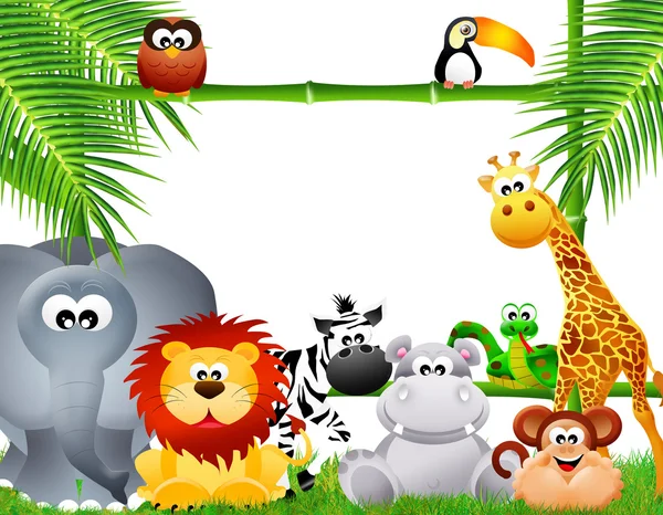 Desenhos animados de animais zoológicos — Fotografia de Stock