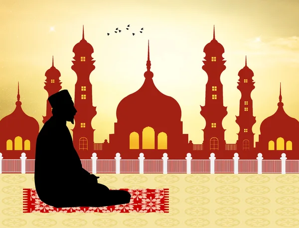 Muslimischer Mann betet — Stockfoto