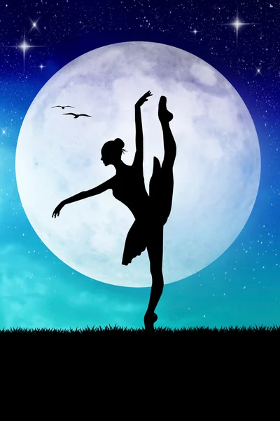 Dancer in the moonlight — Stock Photo, Image
