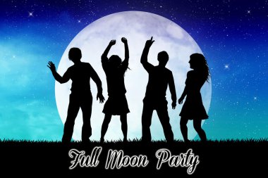 Full moon party clipart