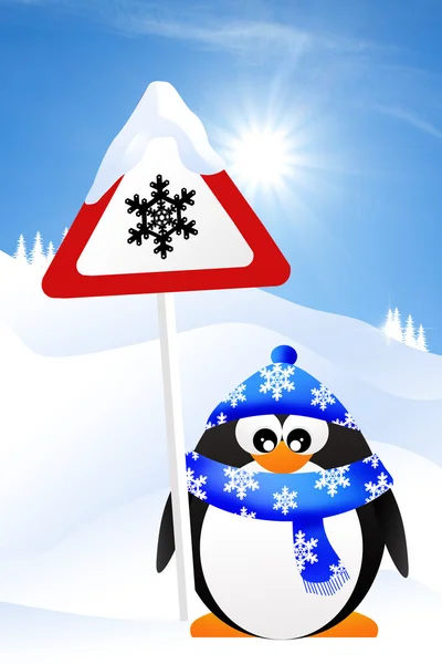 Danger snow sign — Stock Photo, Image