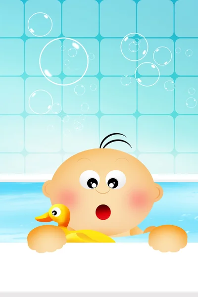 Baby in the bath — Stock Photo, Image