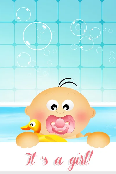 Baby in het bad — Stockfoto