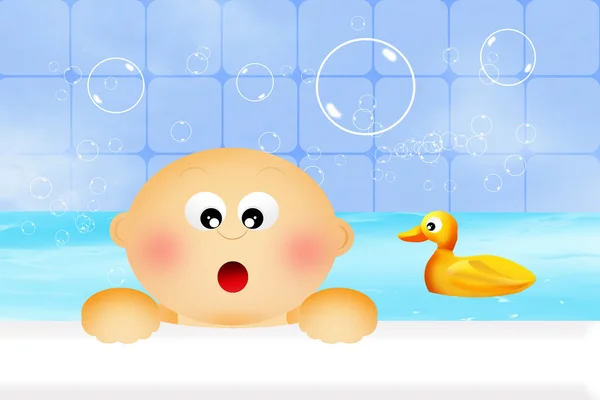 Baby in the bath — Stock Photo, Image