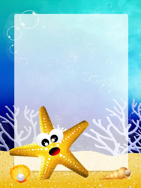 Starfish with frame — Stock Photo, Image