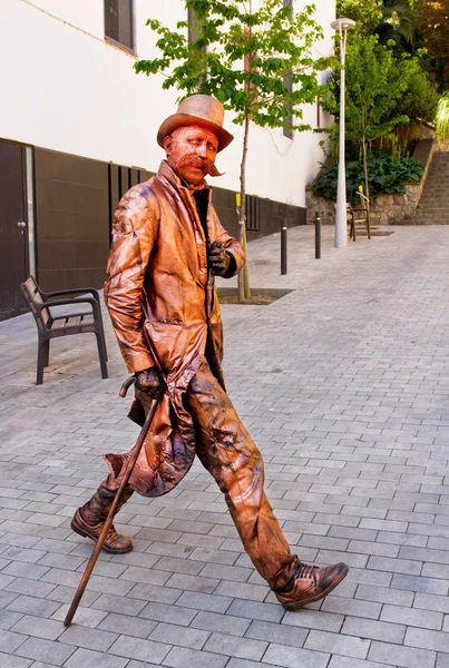 Artista callejero en barcelona, España — Foto de Stock