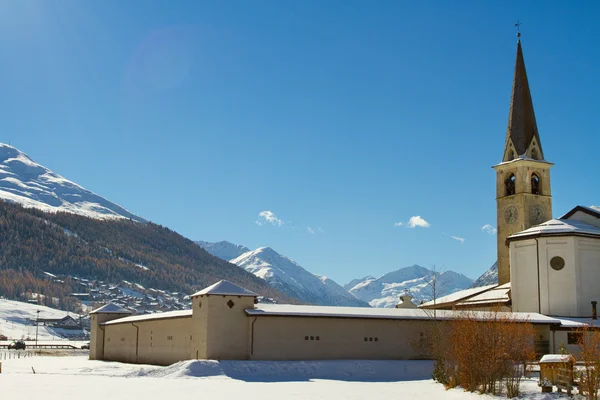 Kościół w livigno — Zdjęcie stockowe